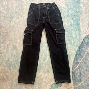 Urban Outfitters BDG Black High-Waisted Stretch Cargo Pants/Jeans | Size 25 W